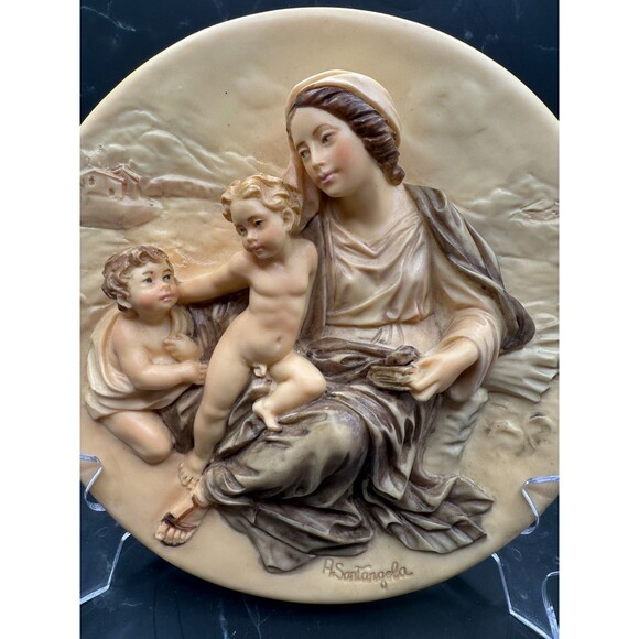 Il Dono Della Tenerezza Dante Di Volteradici 1988 Italy Alabaster Plate BA 2108 - Picture 7 of 13